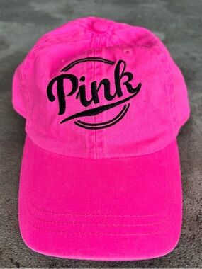Victoria's Secret Pink Hot Pink and Black Baseball Cap